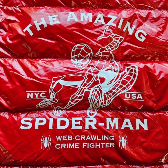 NEW Jeanswest Marvel Spider-Man Boys 7-9/Years Red Down Puffer Coat Size 130/64 - Picture 13 of 13